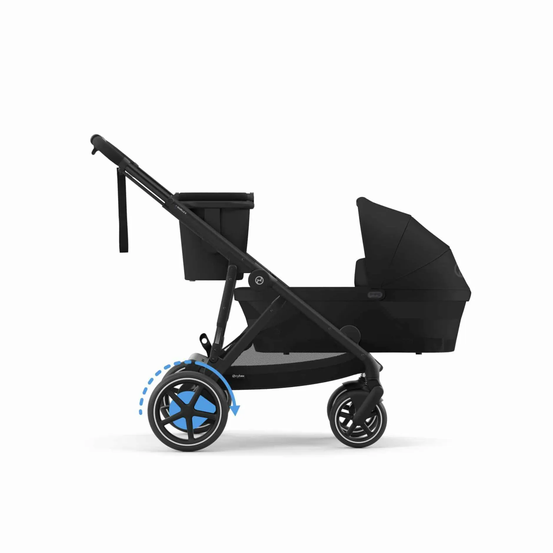 cybex PLATINUM Set e-Gazelle S Moon Black mit Wanne*Kinder Kombi-Kinderwagen
