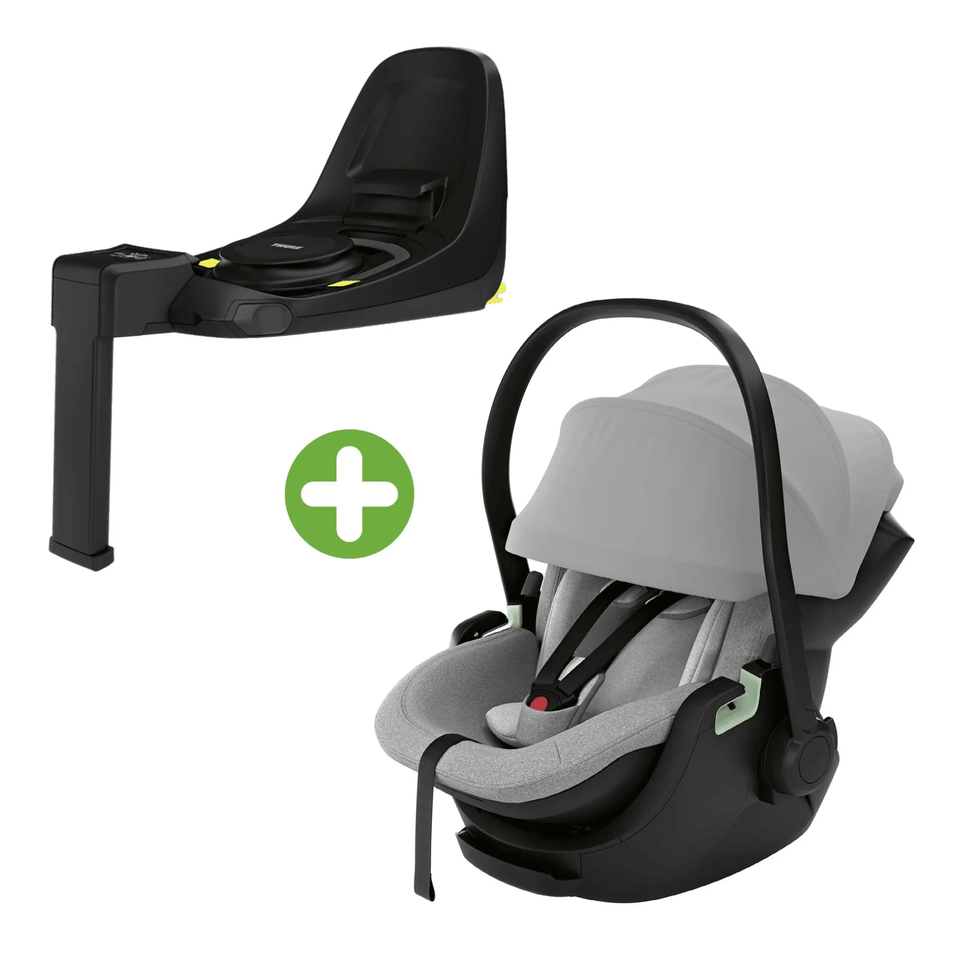 THULE Set Maple Light Grey mit Alfi Basisstation*Kinder Isofix Stationen|Babyschalen 0-13 Kg, Gruppe 0+
