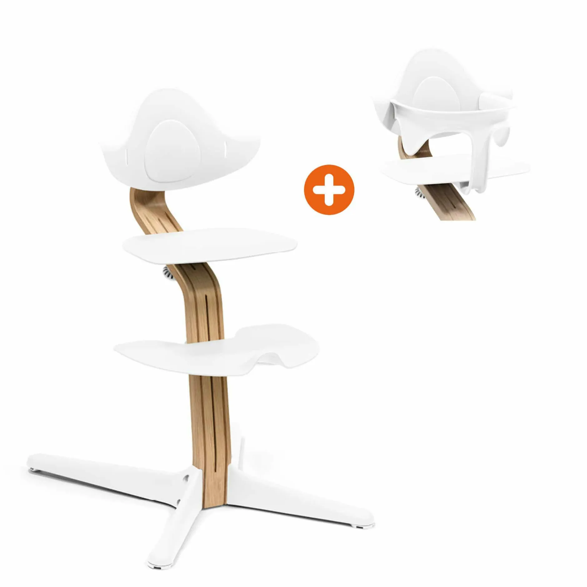 STOKKE Set Nomi® Stuhl Oak White mit Baby Set* Treppenhochstühle