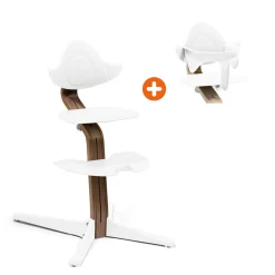 STOKKE Set Nomi® Stuhl Walnut White mit Baby Set* Treppenhochstühle
