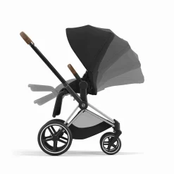 cybex PLATINUM Set Priam Rahmen Matt Black mit Wanne Lux und Sitzpaket Sepia Black*Kinder Kinderwagen Zubehör|Kombi-Kinderwagen