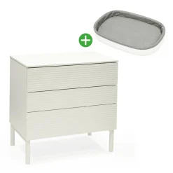 STOKKE Set Sleepi™ Kommode White Teil 1 & 2 mit Sleepi™ Wickelaufsatz* Wickelmöbel