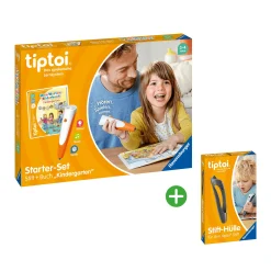 Ravensburger Set tiptoi® Starter-Set: Stift + Buch Kindergarten mit tiptoi® Stift-Hülle*Kinder Kinderbücher|Spielzeug Ab 3 Jahren
