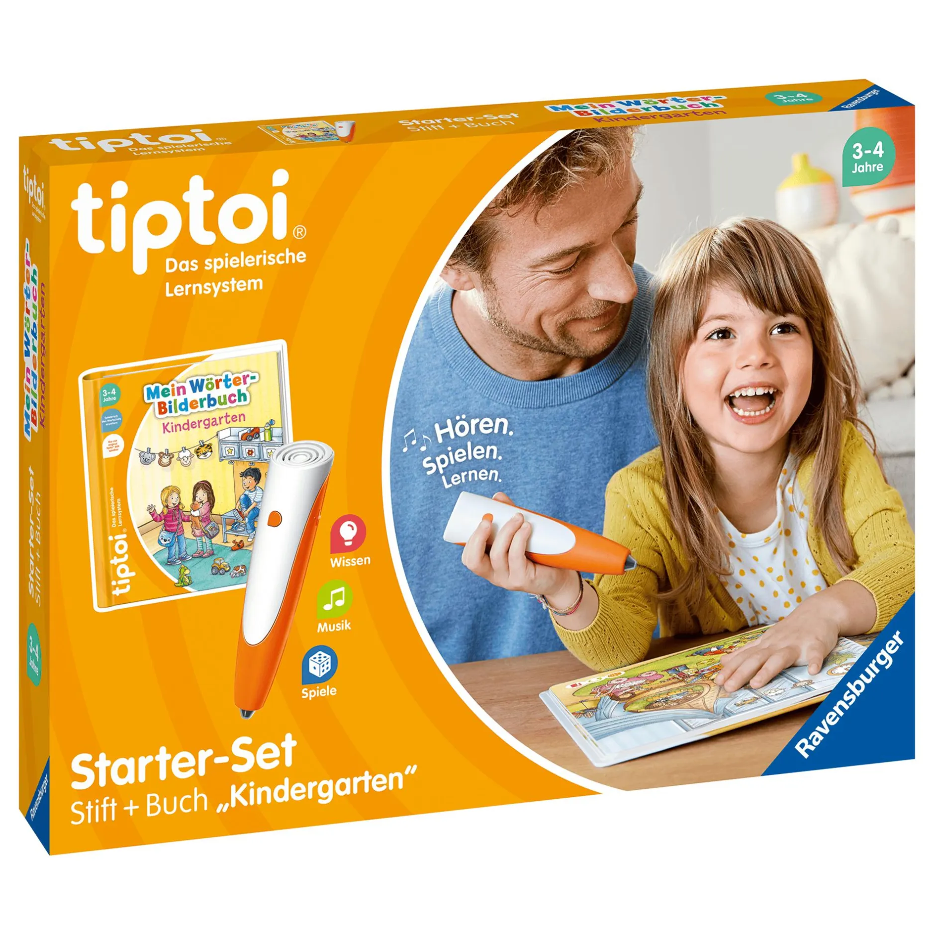 Ravensburger Set tiptoi® Starter-Set: Stift + Buch Kindergarten mit tiptoi® Stift-Hülle*Kinder Kinderbücher|Spielzeug Ab 3 Jahren