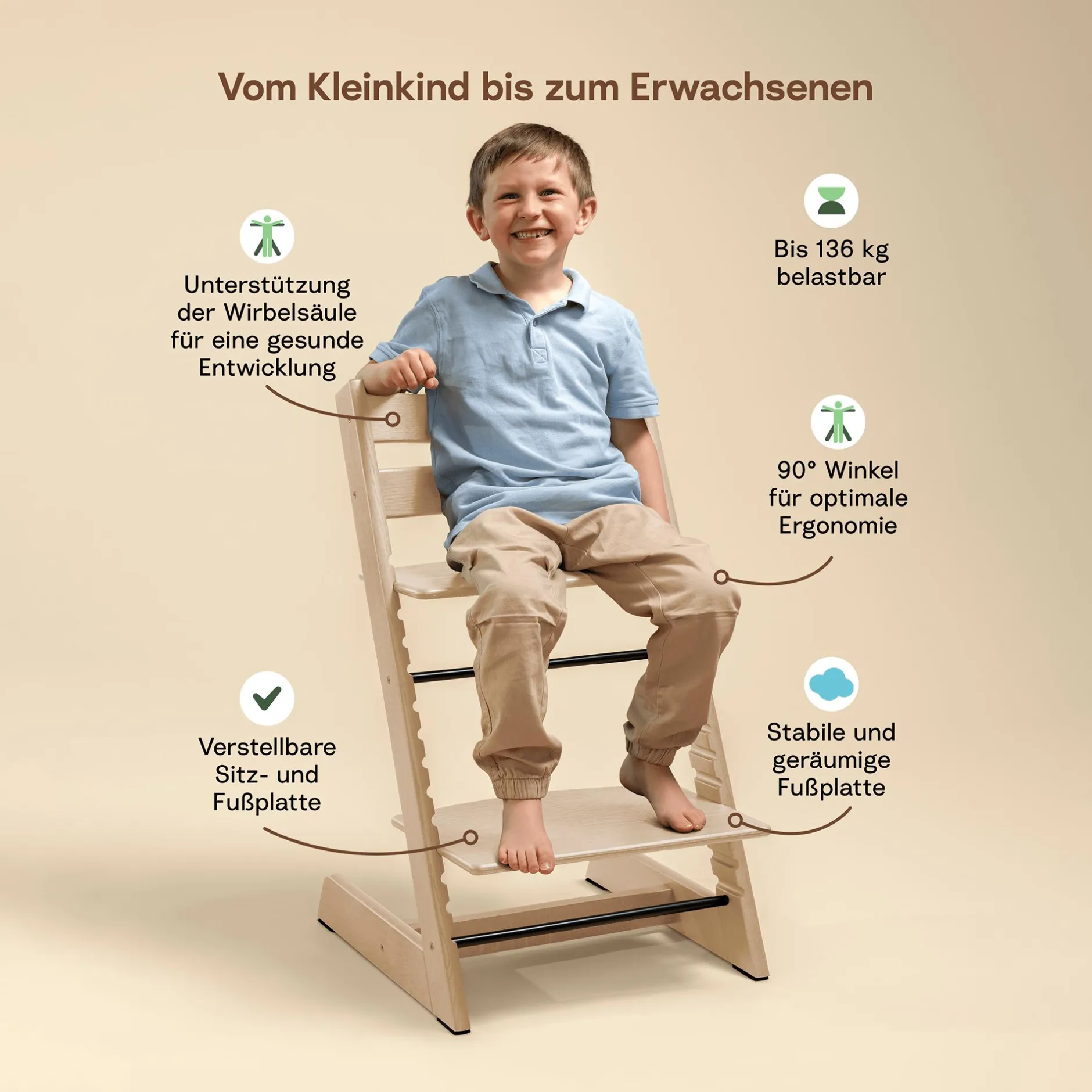 STOKKE Set Tripp Trapp® Natural mit Baby Set* Treppenhochstühle