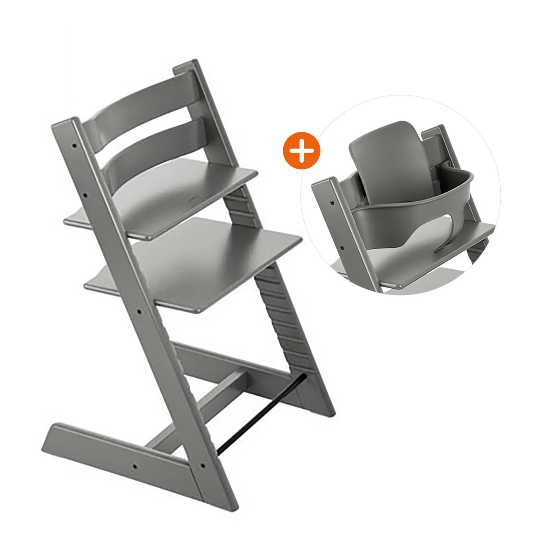 STOKKE Set Tripp Trapp® Storm Grey mit Baby Set* Treppenhochstühle