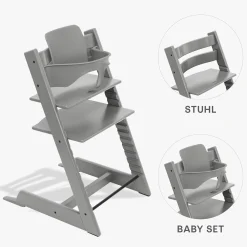 STOKKE Set Tripp Trapp® Storm Grey mit Baby Set* Treppenhochstühle