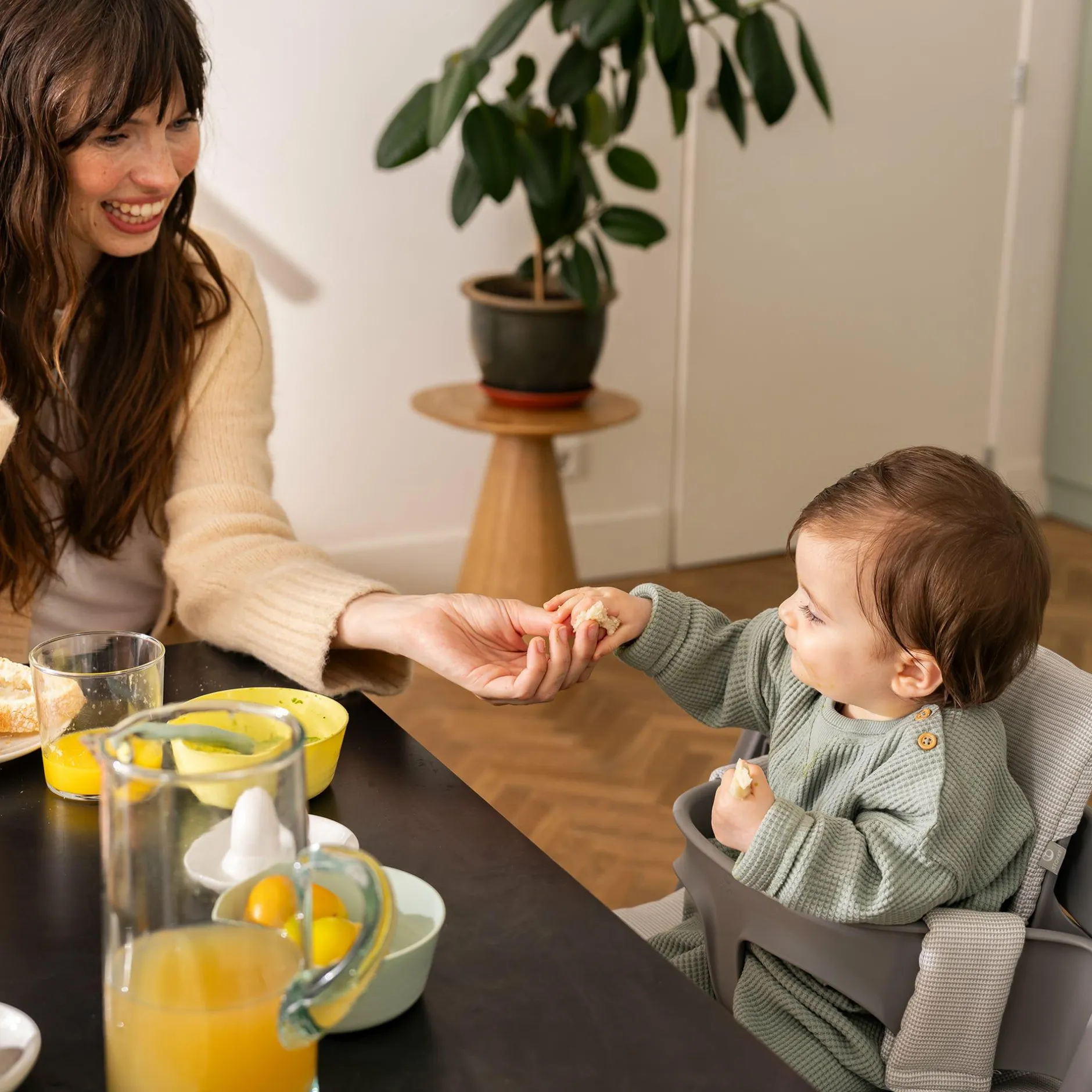 STOKKE Set Tripp Trapp® Storm Grey mit Baby Set* Treppenhochstühle