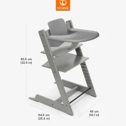 STOKKE Set Tripp Trapp® Storm Grey mit Baby Set und Tablett* Treppenhochstühle