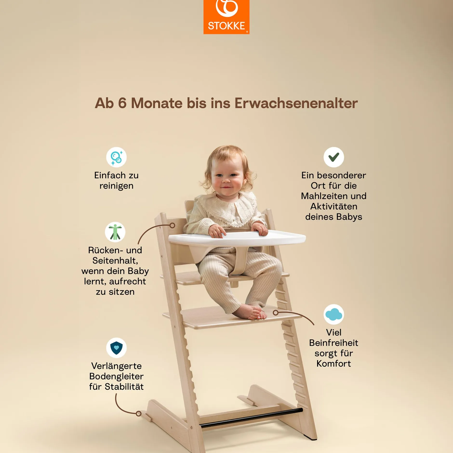 STOKKE Set Tripp Trapp® mit Baby Set² mit Tablett* Treppenhochstühle