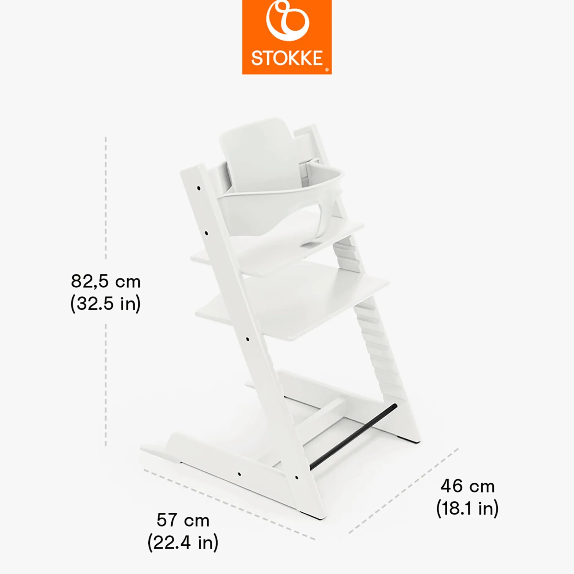 STOKKE Set Tripp Trapp® Weiß mit Baby Set²* Treppenhochstühle