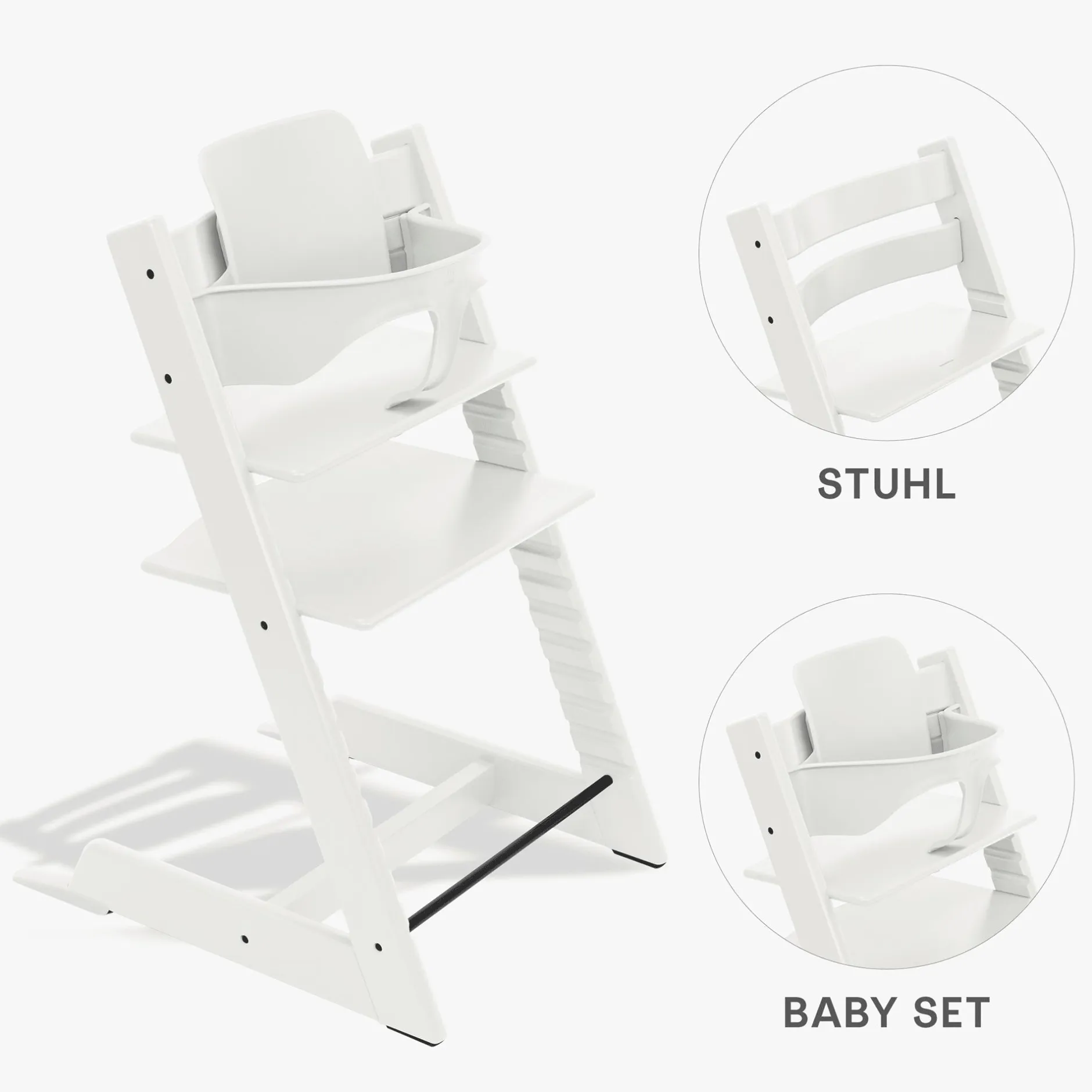 STOKKE Set Tripp Trapp® Weiß mit Baby Set²* Treppenhochstühle