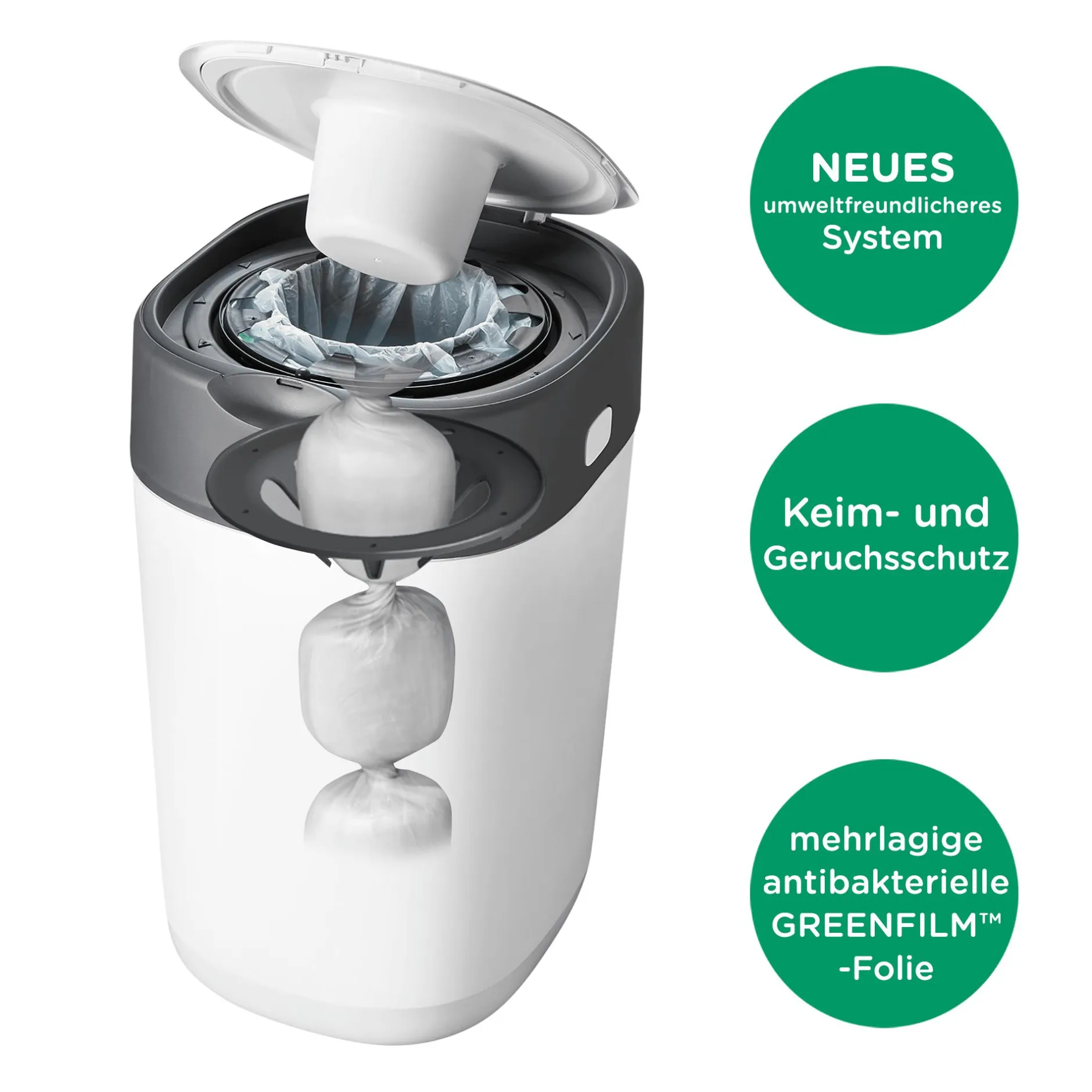 tommee tippee Set Twist & Click Windeleimer mit 7 Nachfüllkassetten* Windeleimer