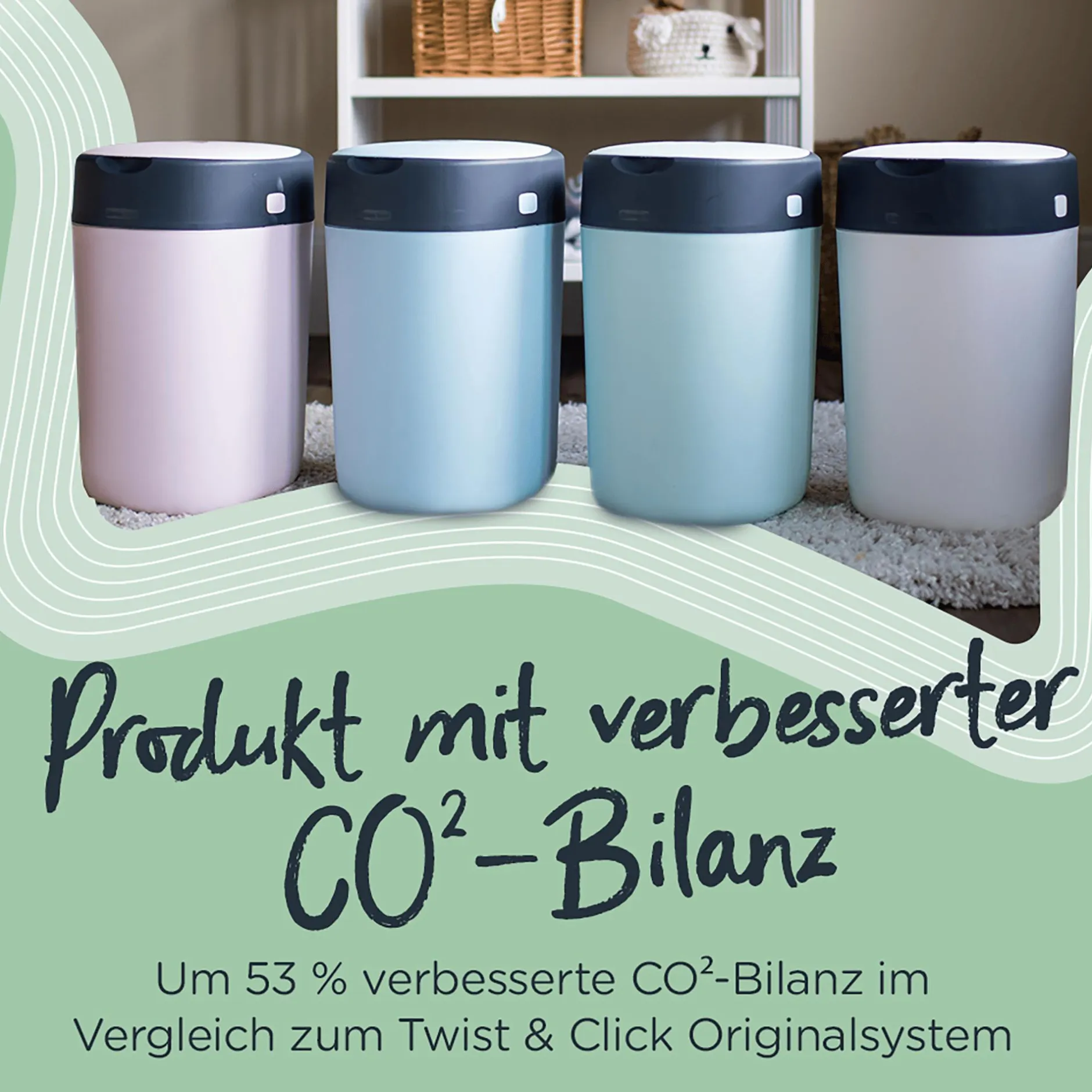 tommee tippee Set Twist & Click Windeleimer mit 7 Nachfüllkassetten* Windeleimer