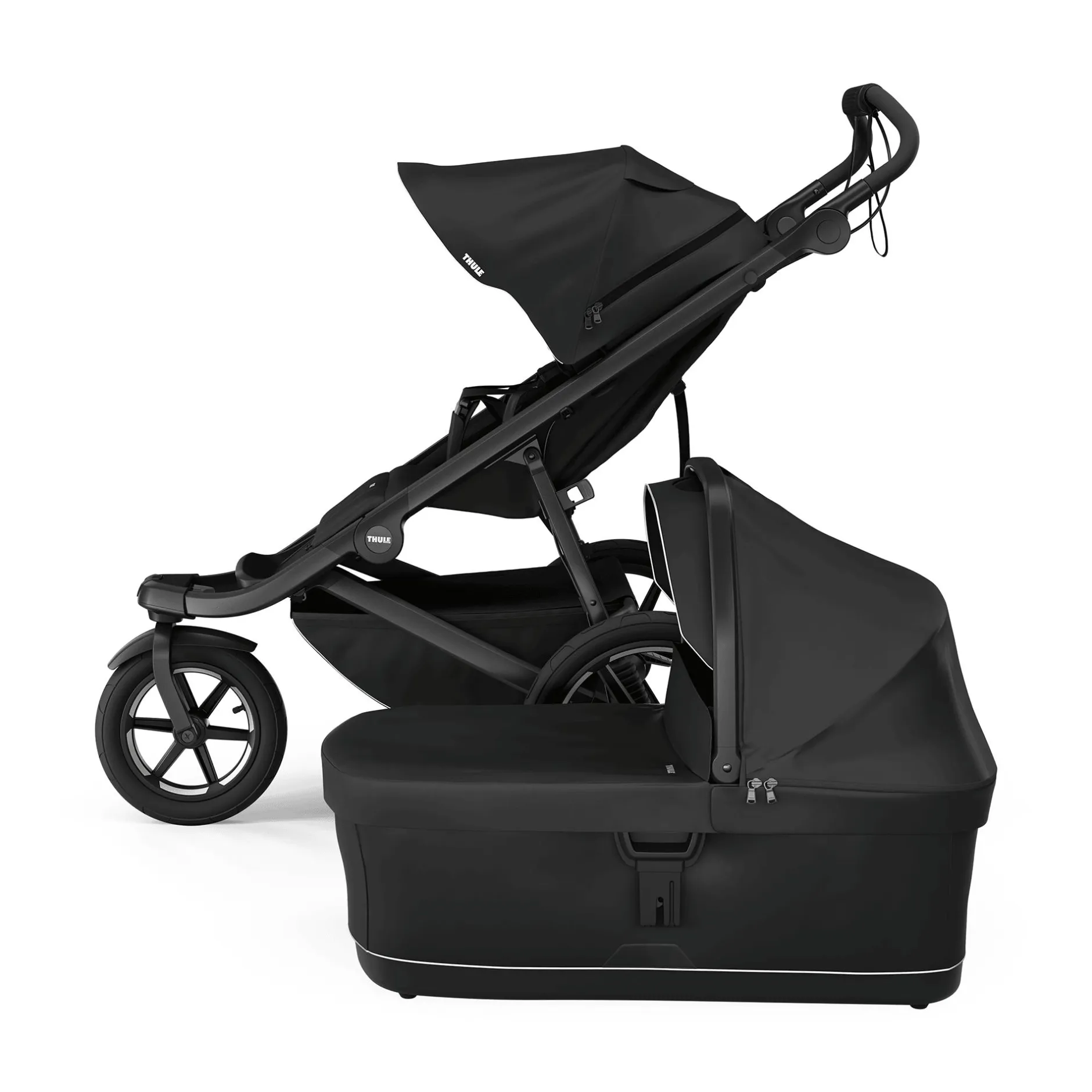 THULE Set Urban Glide 3 Black on Black mit Wanne*Kinder Kombi-Kinderwagen