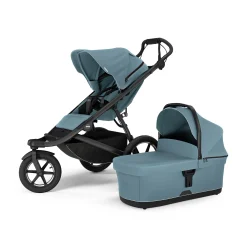 THULE Set Urban Glide 3 Mid Blue mit Wanne*Kinder Kombi-Kinderwagen