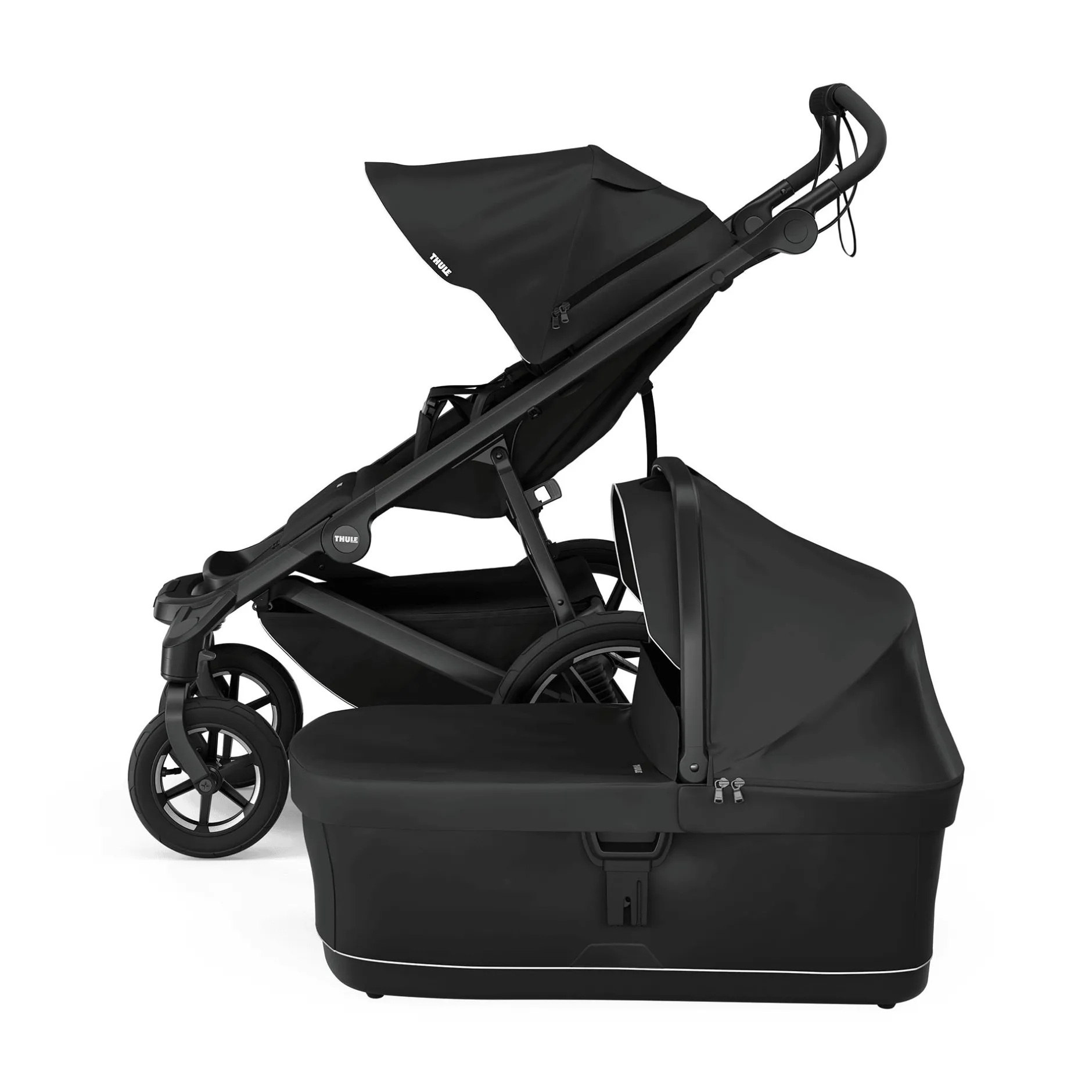 THULE Set Urban Glide 4-wheel Black on Black mit Wanne*Kinder Kombi-Kinderwagen