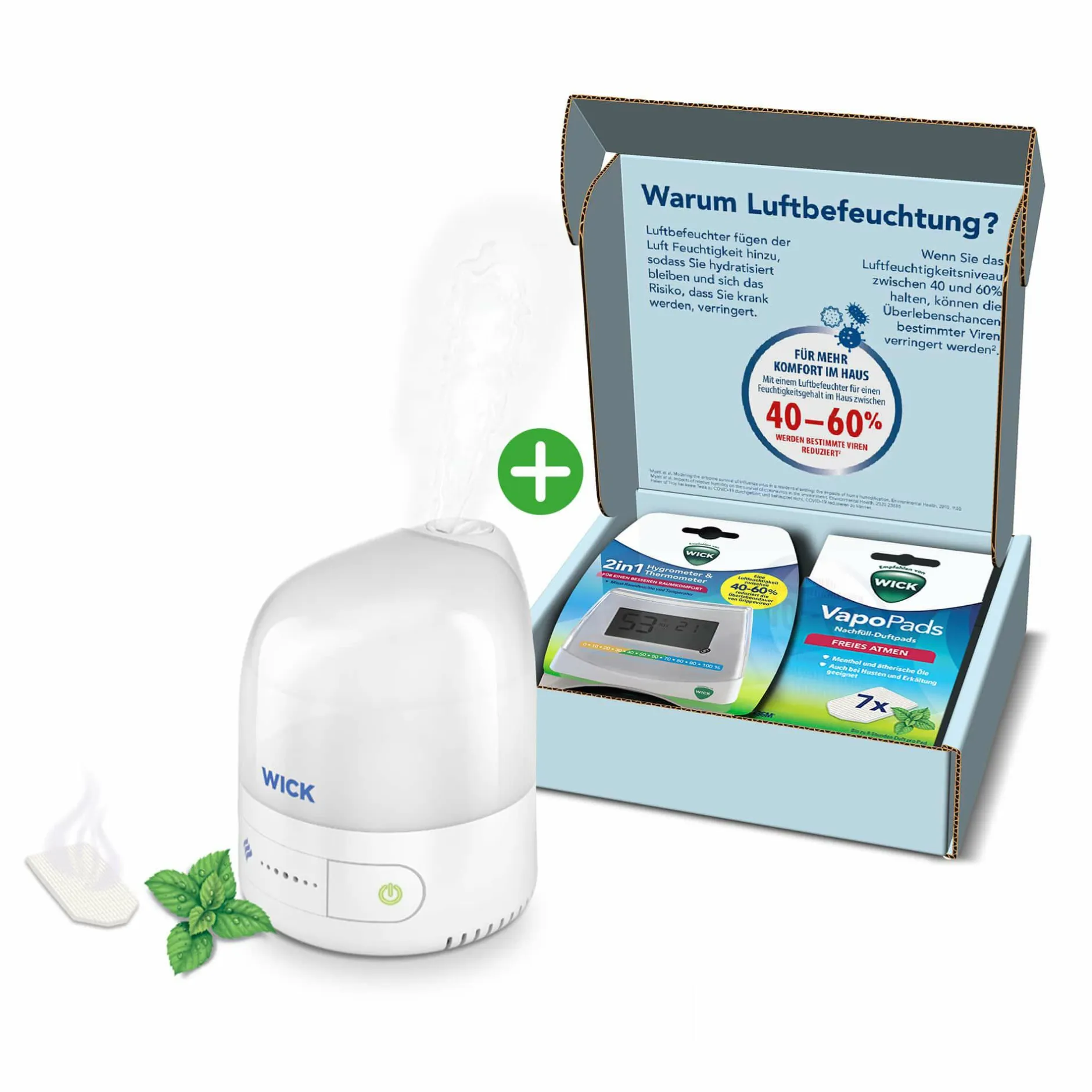 WICK Set Ultrasonic-Cool Mist Luftbefeuchter mit Starter Kit* Luftbefeuchter
