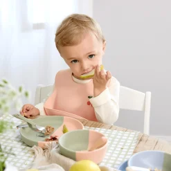 Lu00c4SSIG Silicone Bib Happy Fruits Cherry Rose Rose Rose Rose* Lätzchen|Lätzchen