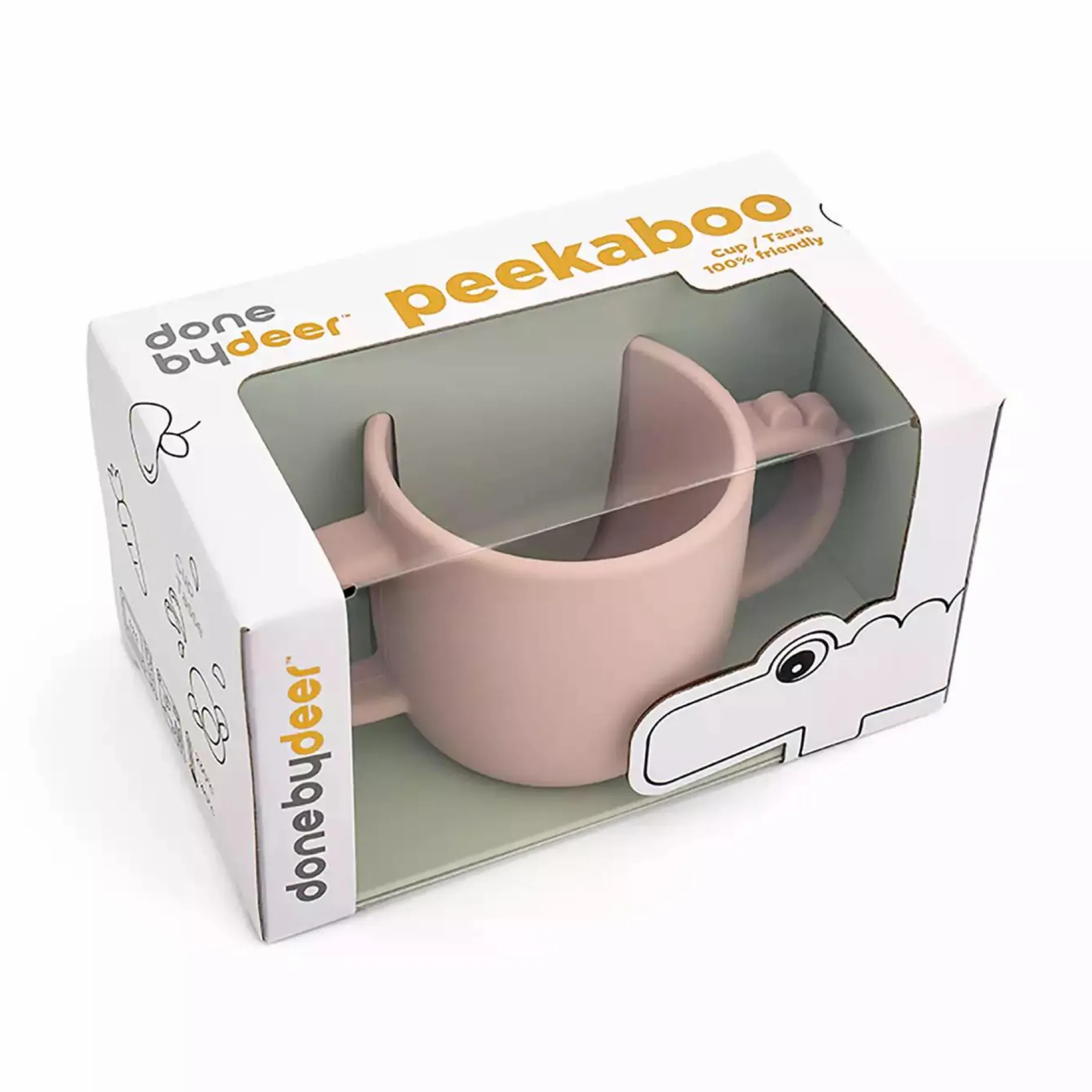 done by deer Silikon-Becher Peekaboo Croco Rosa* Flaschen & Sauger