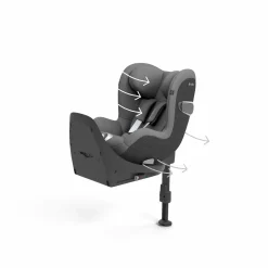cybex PLATINUM Sirona T i-Size Mirage Grey*Kinder Reboarder 0-18 Kg, Gruppe 0+/1