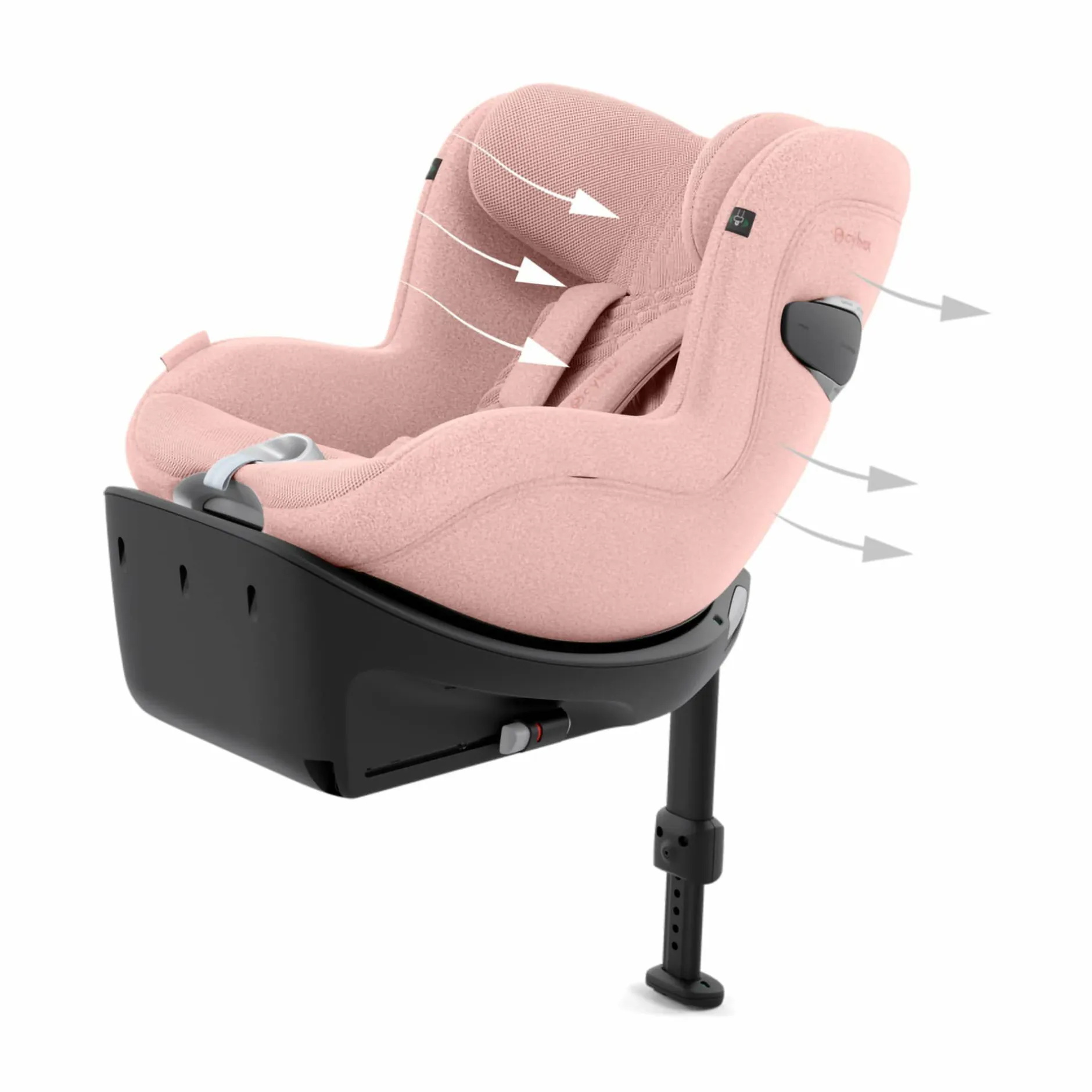 cybex PLATINUM Sirona Ti- i-Size Peach*Kinder Reboarder 0-18 Kg, Gruppe 0+/1