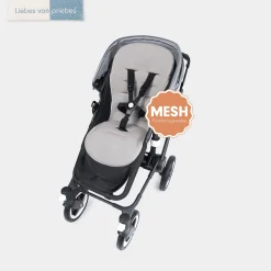 Liebes von Priebes Sitzauflage Mia COOLAIR Grau/Taupe*Kinder Kinderwagen Zubehör