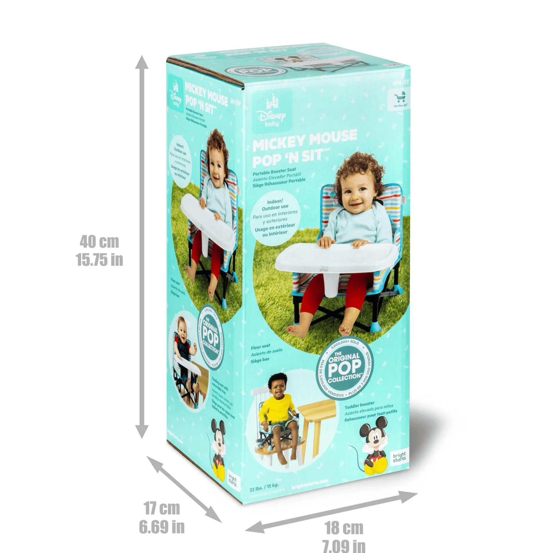 BrightStarts Sitzerhöhung Mickey Mouse Pop 'n Sit* Reisehochstühle