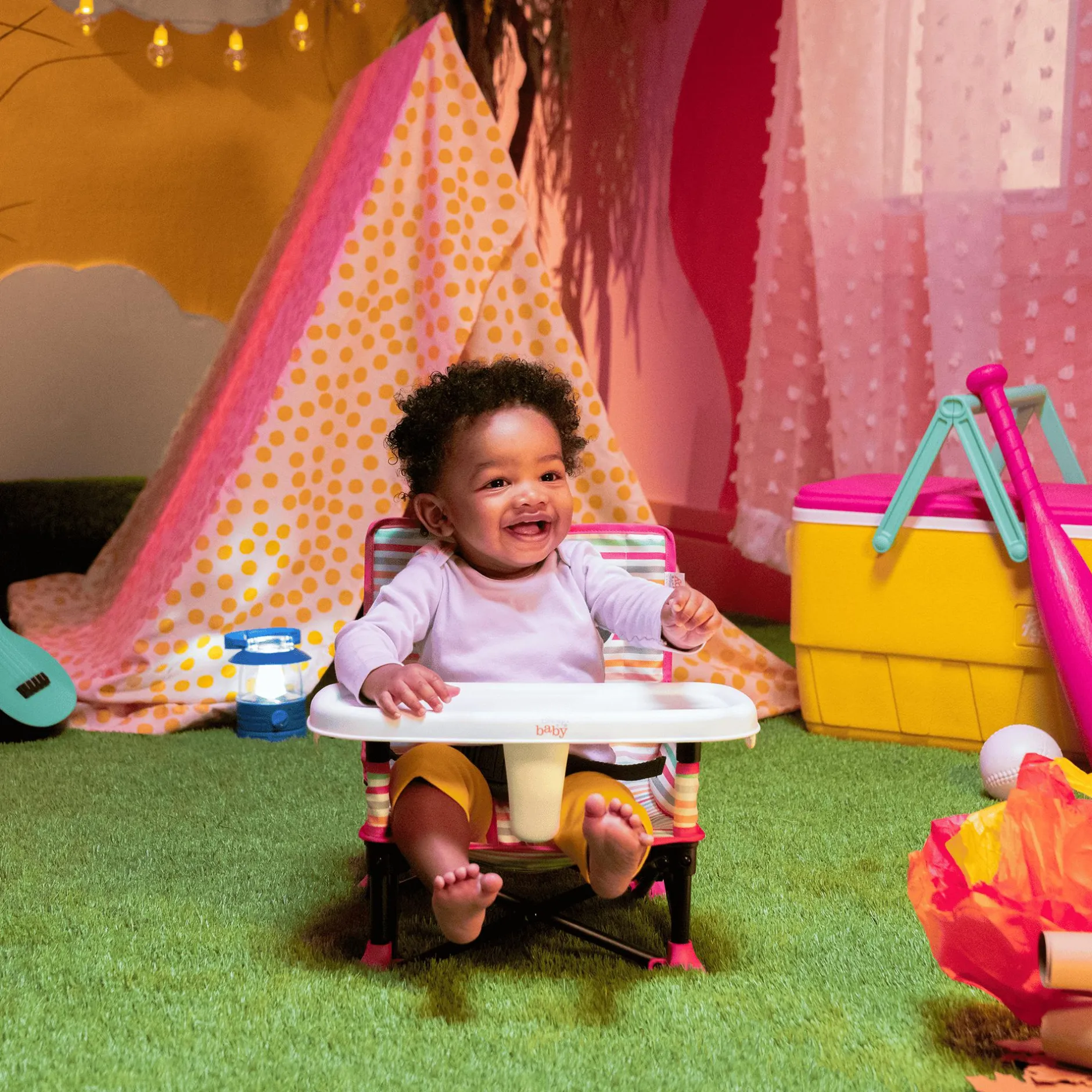 BrightStarts Sitzerhöhung Minnie Mouse Pop 'n Sit* Reisehochstühle