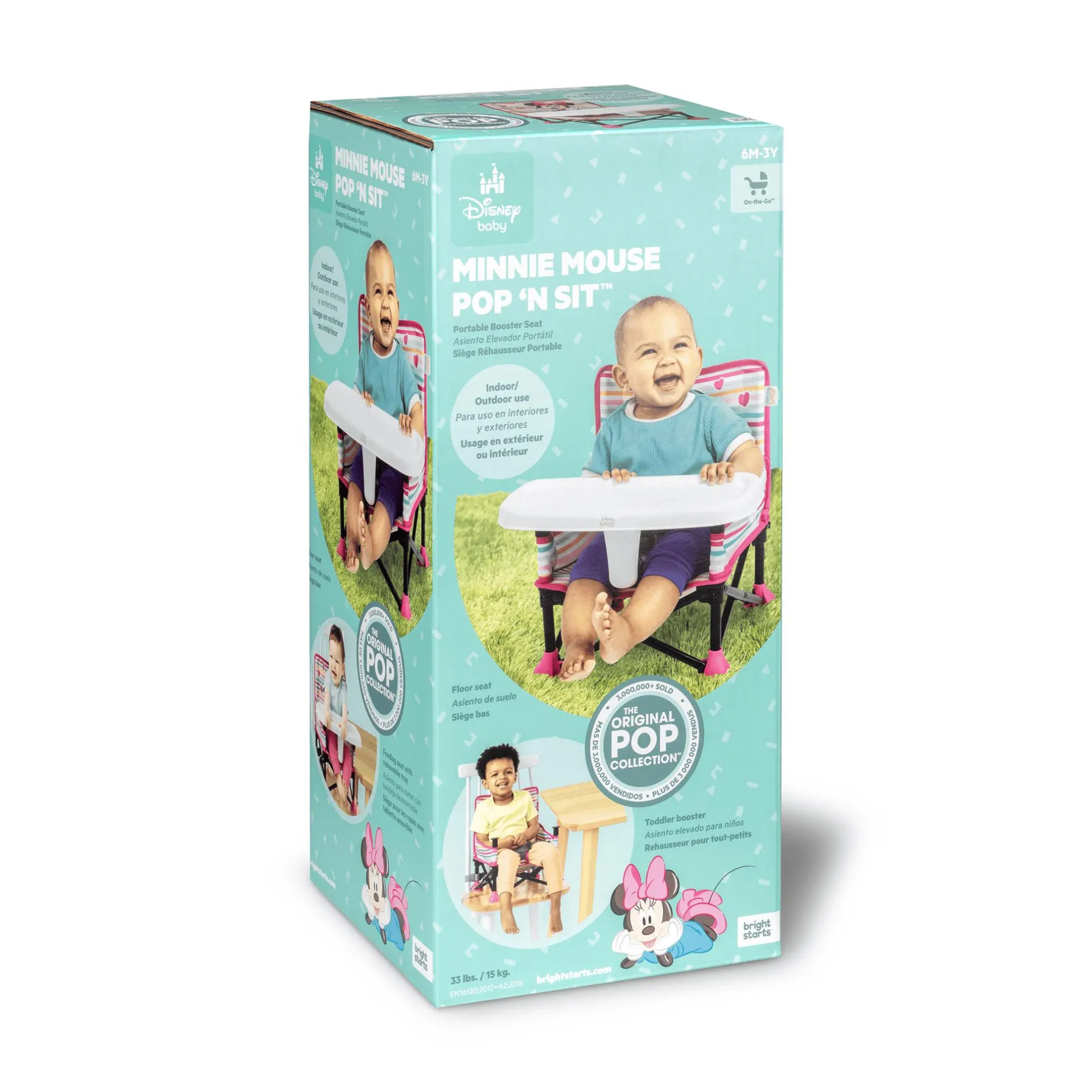 BrightStarts Sitzerhöhung Minnie Mouse Pop 'n Sit* Reisehochstühle