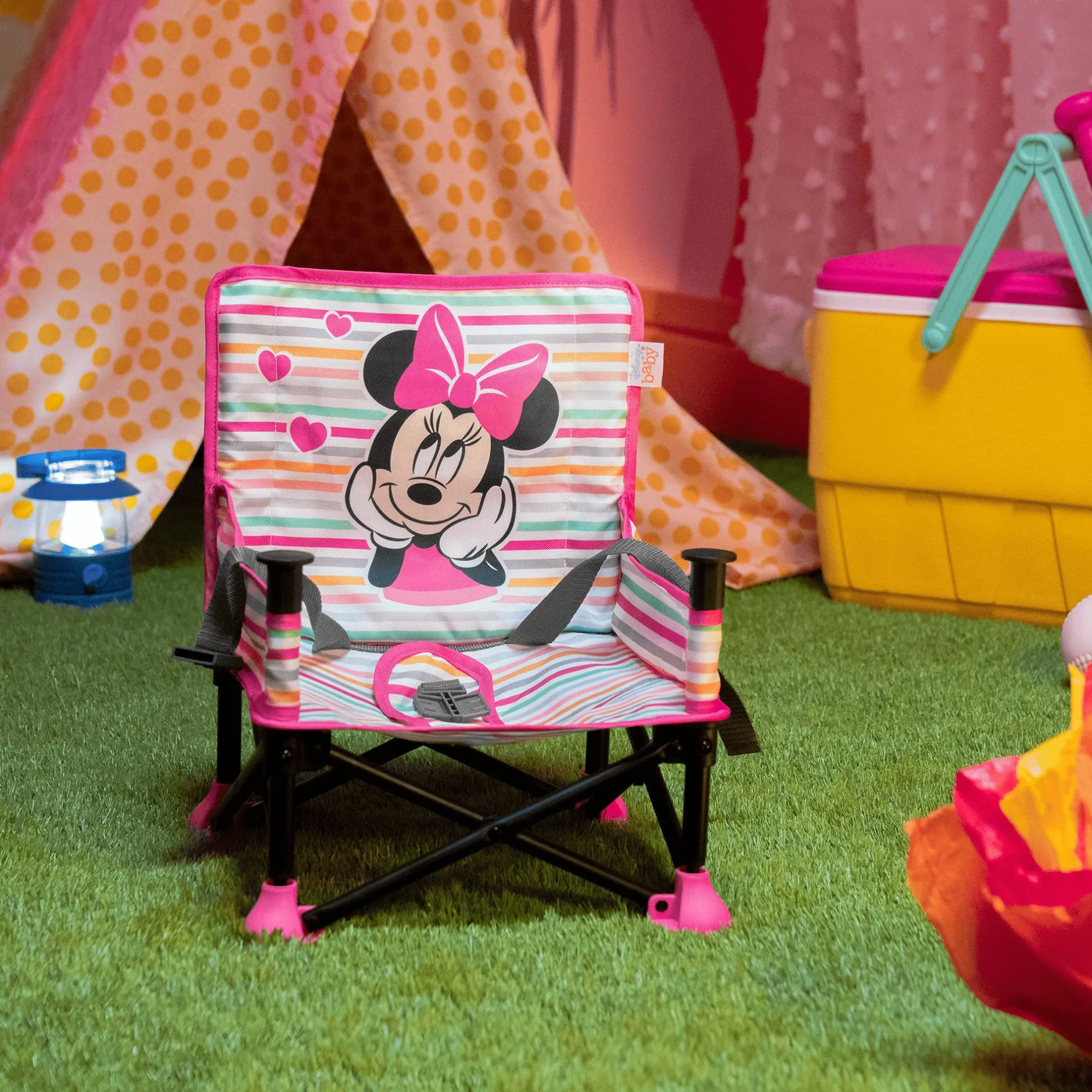 BrightStarts Sitzerhöhung Minnie Mouse Pop 'n Sit* Reisehochstühle