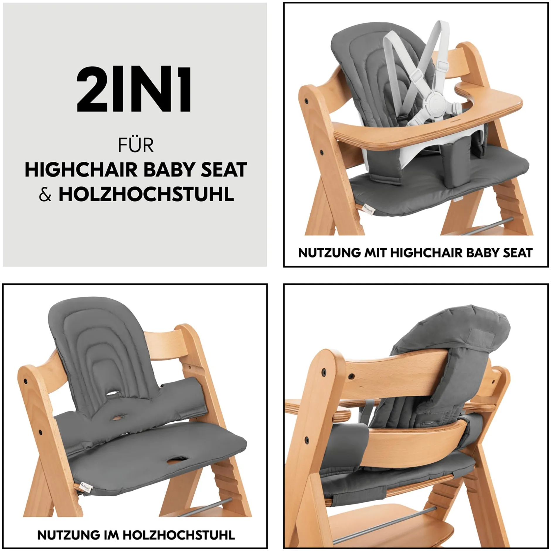 hauck Sitzkissen Dark Grey* Hochstuhl Zubehör
