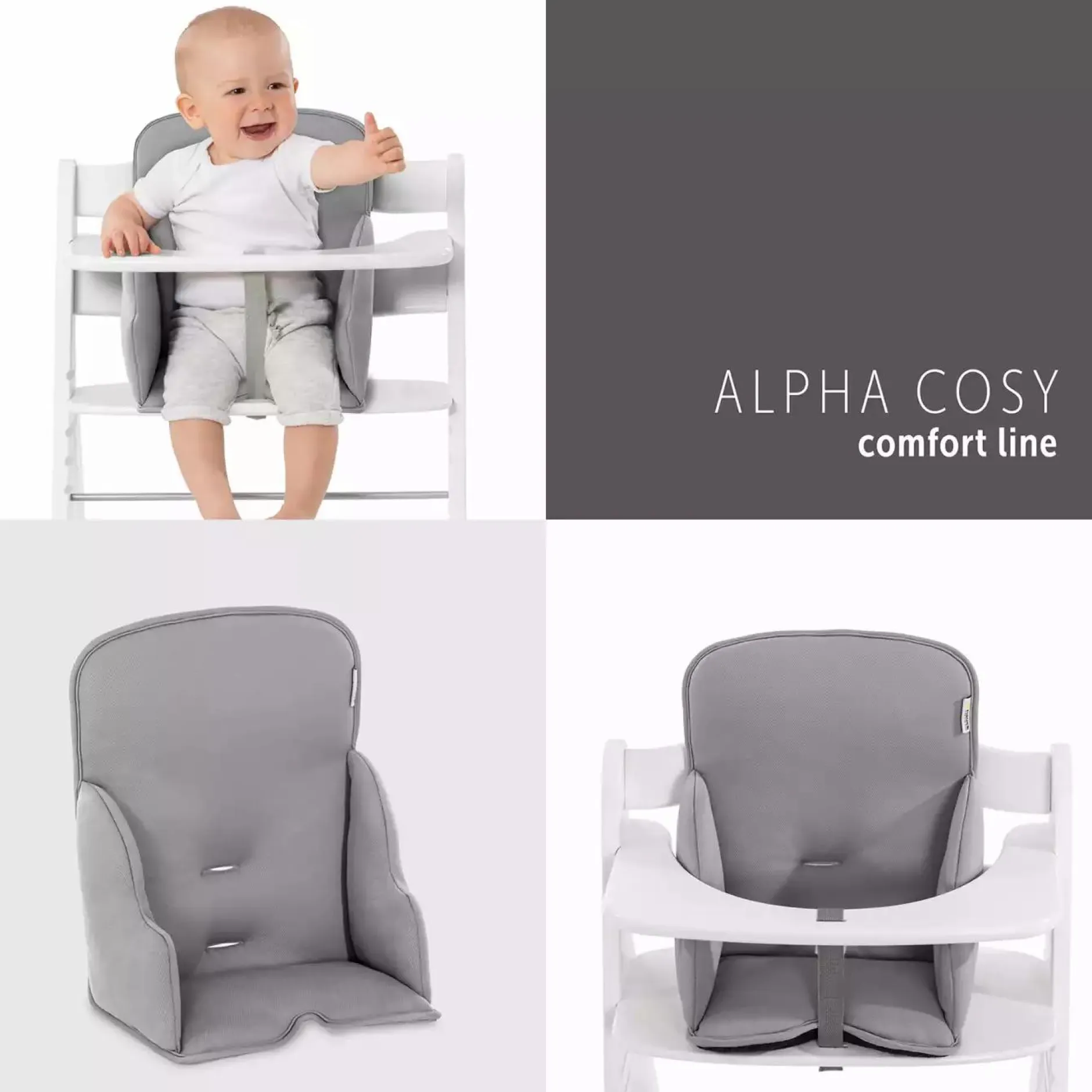 hauck Sitzverkleinerer Alpha Cosy Comfort Select Grey* Hochstuhl Zubehör