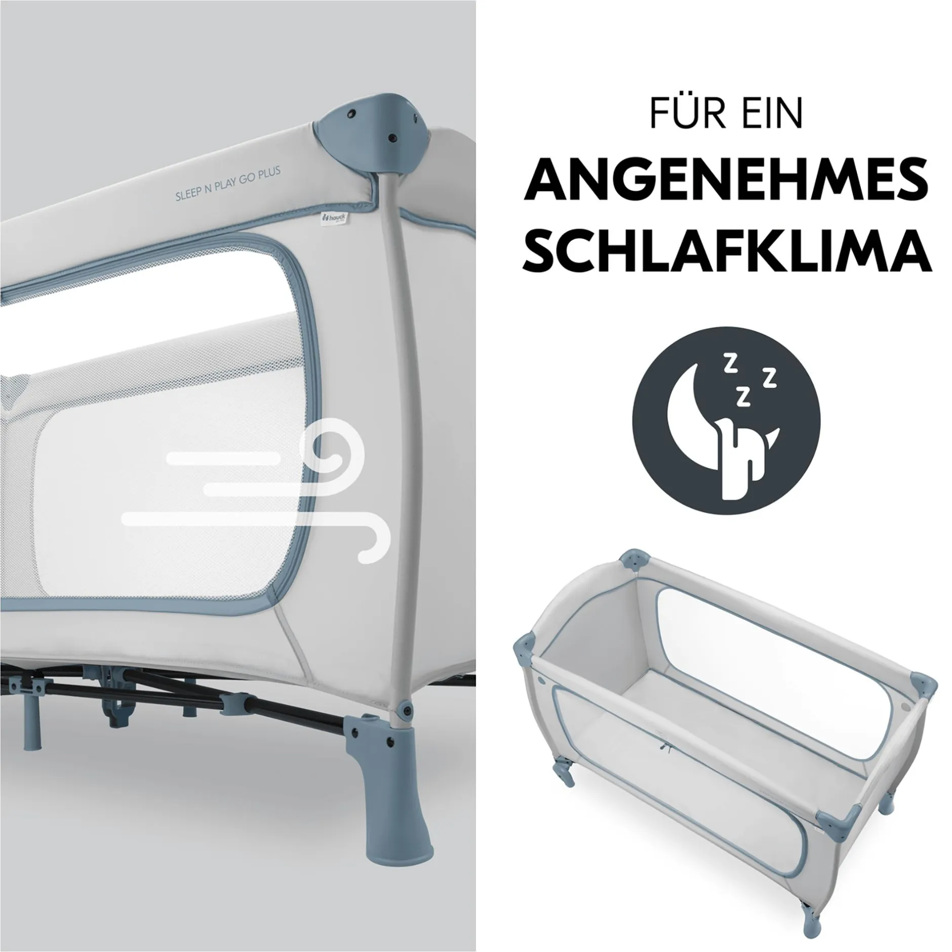 hauck Sleep N Play Go Plus Dusty Blue* Reisebetten & Zubehör