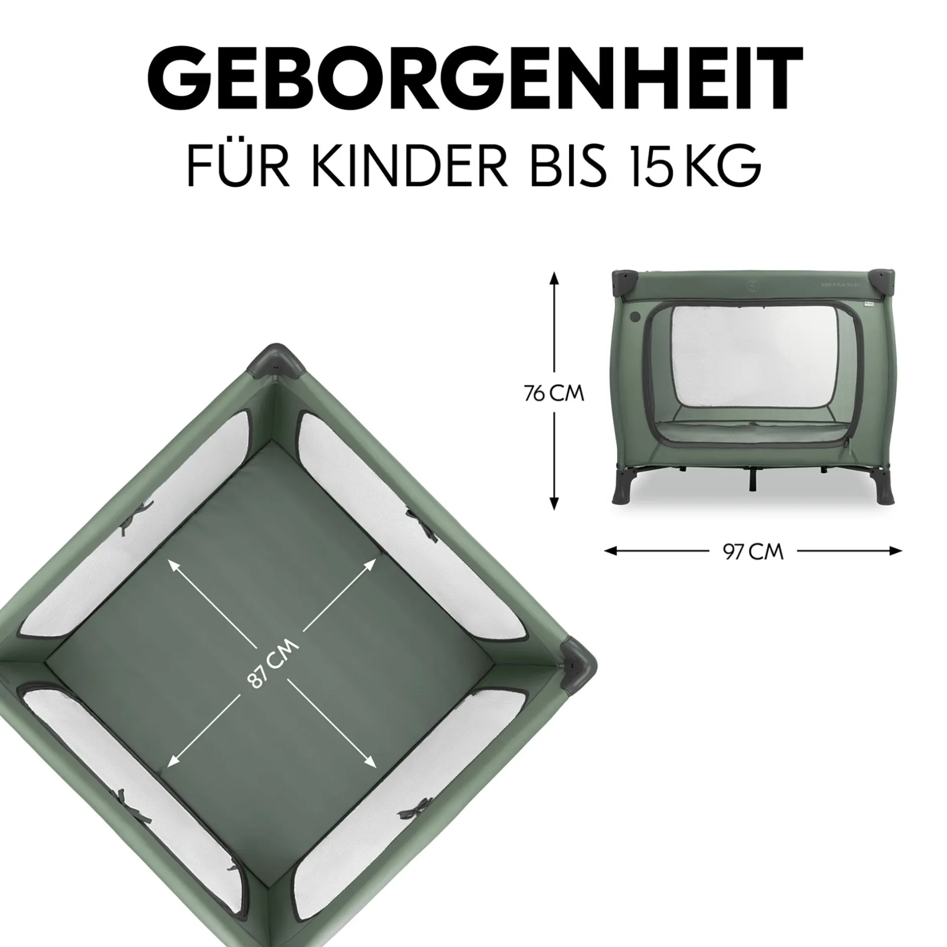 hauck Sleep N Play SQ Set Dark Green* Reisebetten & Zubehör