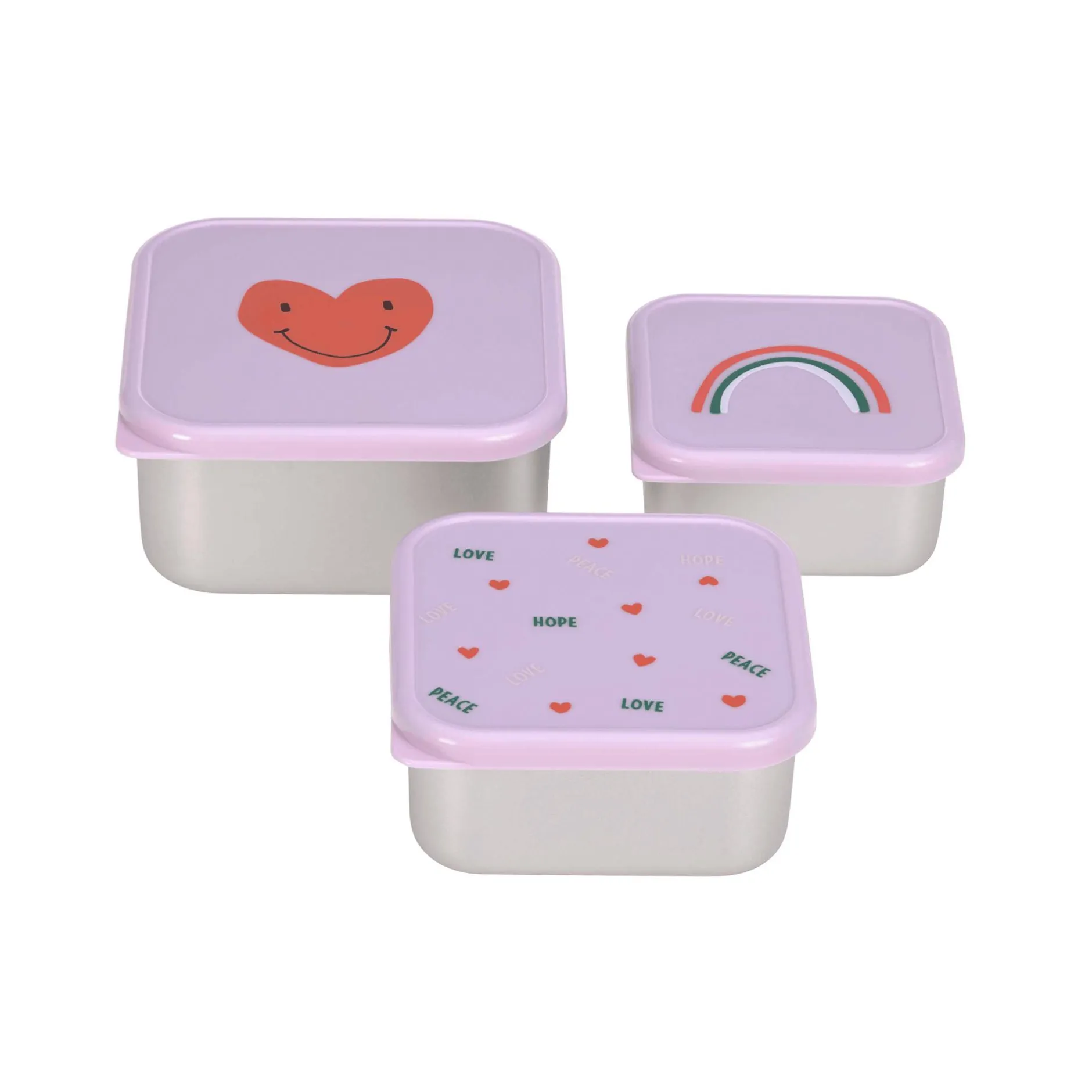 Lu00c4SSIG Snackbox Happy Rascals Heart Lavender* Nahrungsbehälter