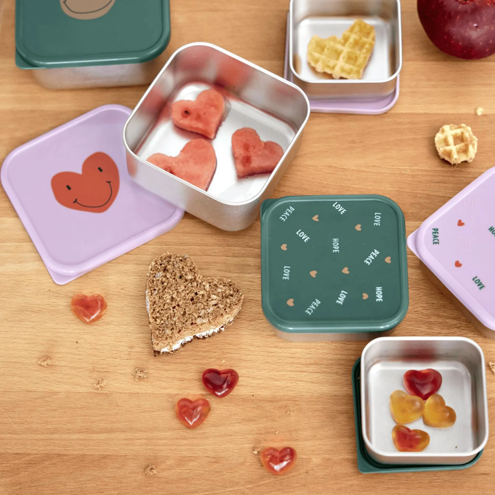 Lu00c4SSIG Snackbox Happy Rascals Heart Lavender* Nahrungsbehälter
