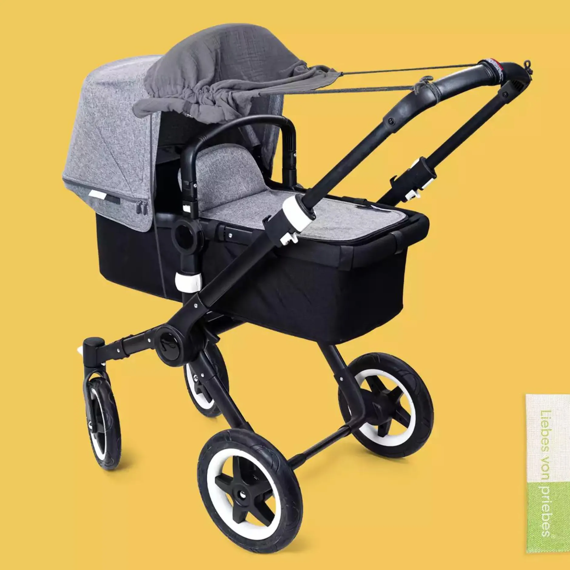 Liebes vPriebes Sonnensegel Johanna Musselin Graphit*Kinder Kinderwagen Zubehör