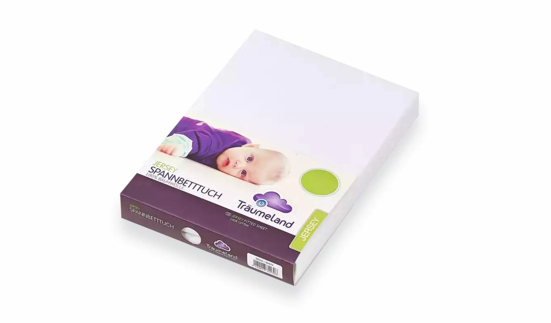 Tru00e4umeland Spannbettlaken Jersey Weiß 35 x 78 cm* Babybettwäsche