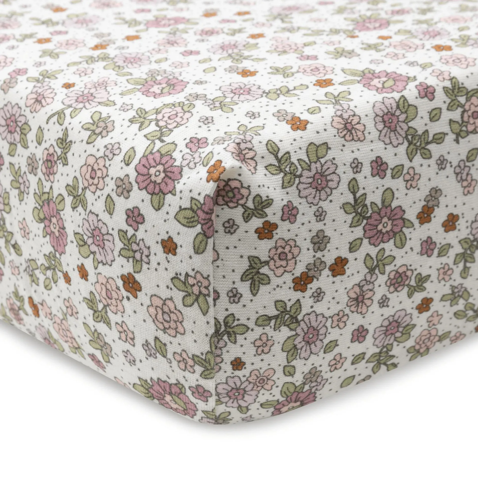 jollein Spannbettlaken Retro Flower 70 x 140 cm* Babybettwäsche