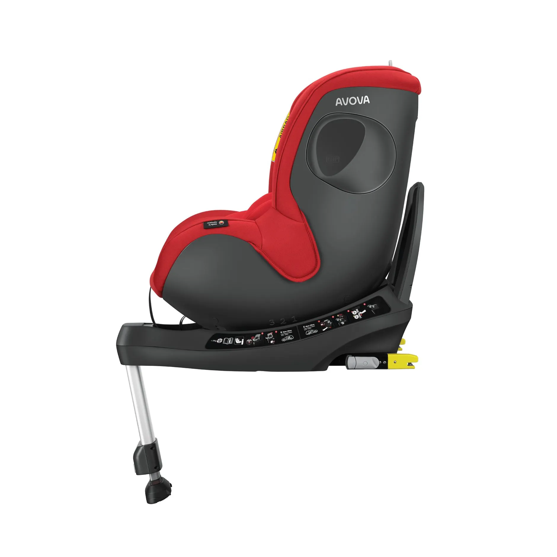 AVOVA Sperber-Fix 61 Maple Red*Kinder Kindersitze Isofix|Reboarder 0-18 Kg, Gruppe 0+/1