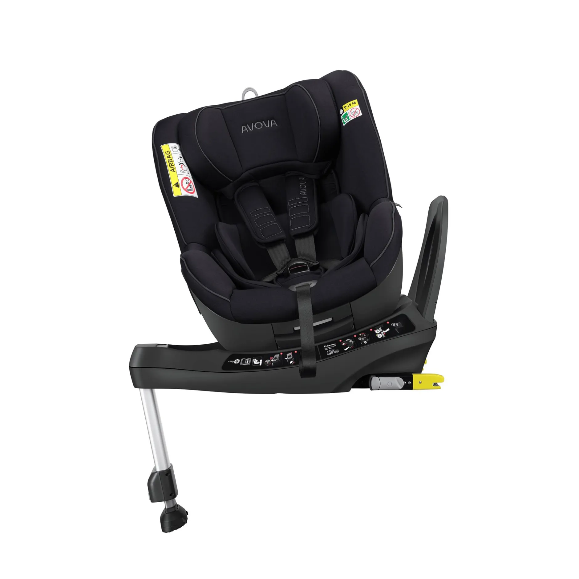 AVOVA Sperber-Fix 61 Pearl Black*Kinder Kindersitze Isofix|Reboarder 0-18 Kg, Gruppe 0+/1