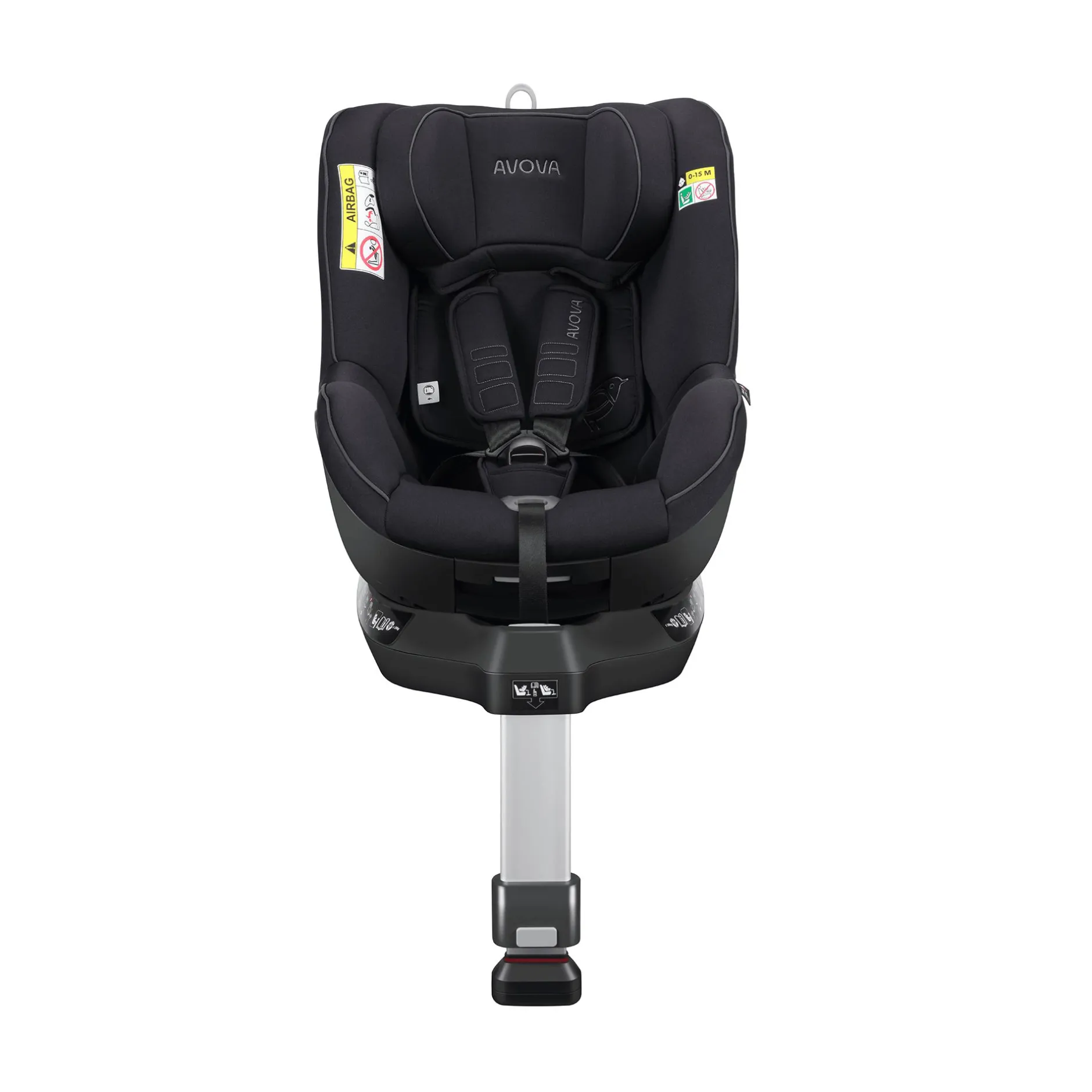 AVOVA Sperber-Fix 61 Pearl Black*Kinder Kindersitze Isofix|Reboarder 0-18 Kg, Gruppe 0+/1