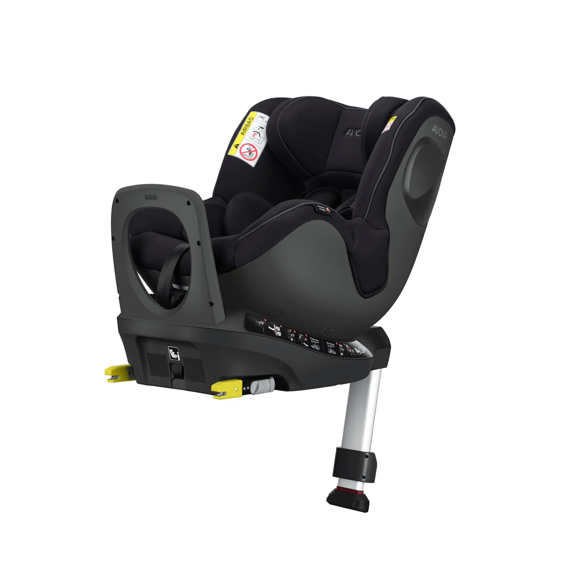 AVOVA Sperber-Fix 61 Pearl Black*Kinder Kindersitze Isofix|Reboarder 0-18 Kg, Gruppe 0+/1