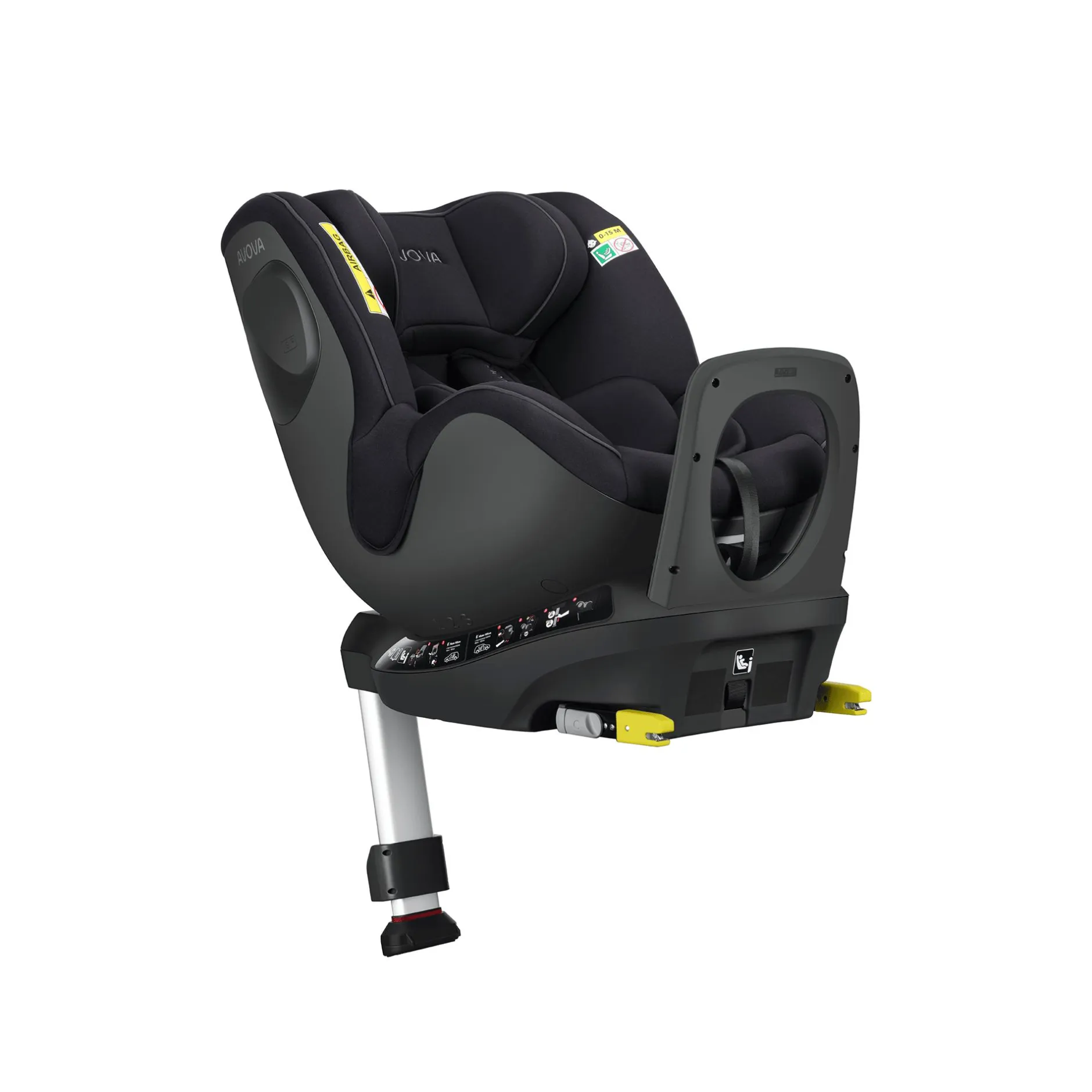 AVOVA Sperber-Fix 61 Pearl Black*Kinder Kindersitze Isofix|Reboarder 0-18 Kg, Gruppe 0+/1