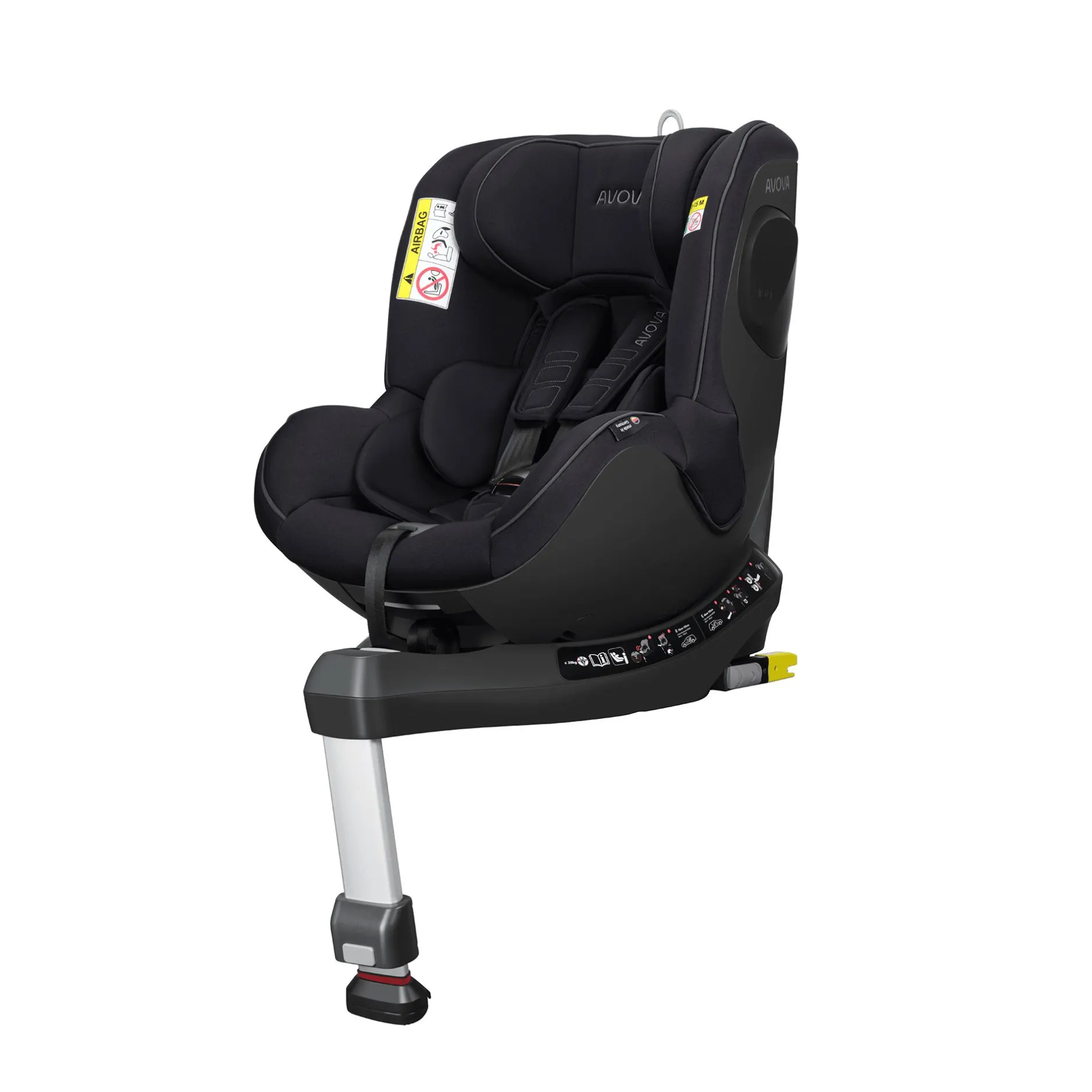 AVOVA Sperber-Fix 61 Pearl Black*Kinder Kindersitze Isofix|Reboarder 0-18 Kg, Gruppe 0+/1