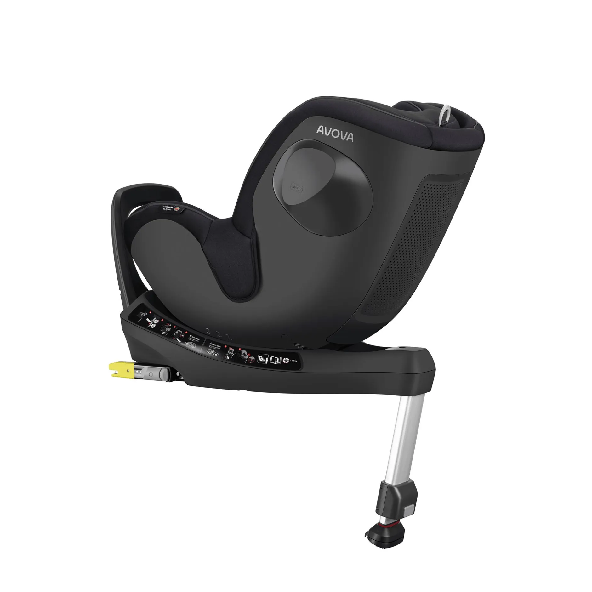AVOVA Sperber-Fix 61 Pearl Black*Kinder Kindersitze Isofix|Reboarder 0-18 Kg, Gruppe 0+/1