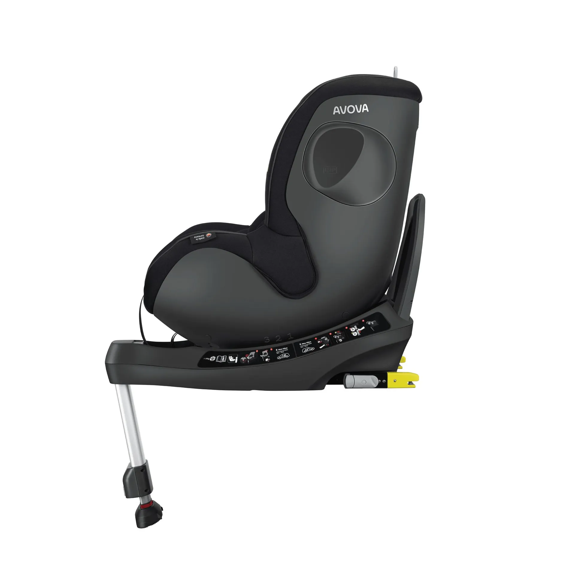 AVOVA Sperber-Fix 61 Pearl Black*Kinder Kindersitze Isofix|Reboarder 0-18 Kg, Gruppe 0+/1