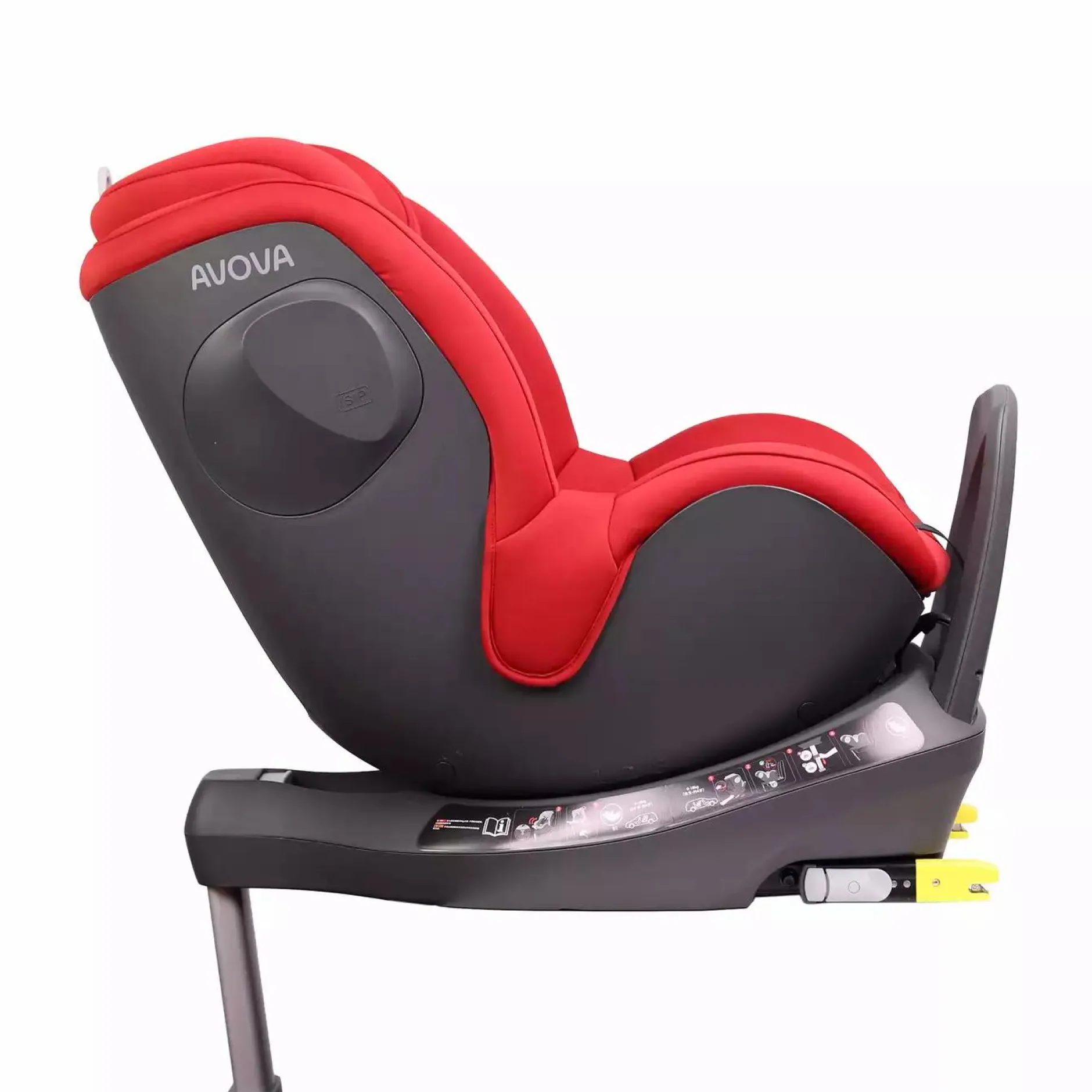 AVOVA Sperber-Fix i-Size Maple Red*Kinder Reboarder 0-18 Kg, Gruppe 0+/1