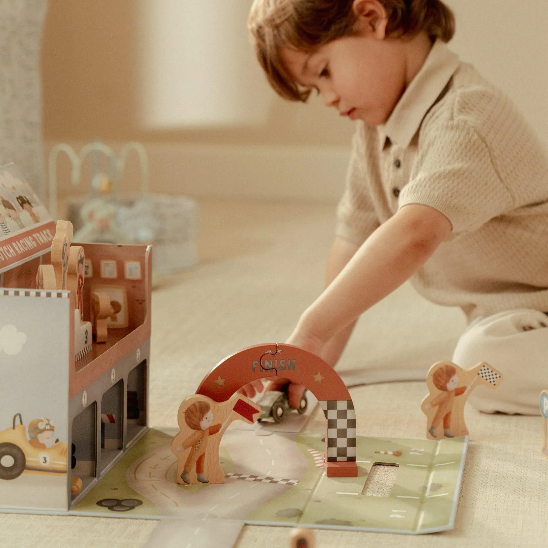 LITTLE DUTCH Spielkoffer mit Rennbahn*Kinder Lernspielzeug|Holzspielzeug